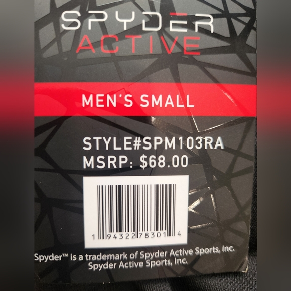 Men's Small SPYDER active long sleeve s - Picture 2 of 3